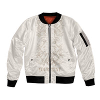 Personalised Filipino Freemasonry Sleeve Zip Bomber Jacket Masonic Barong Tagalog Inspired Black LT14 Unisex Black - Polynesian Pride