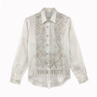 Personalised Filipino Freemasonry Women Casual Shirt Masonic Barong Tagalog Inspired Black LT14 - Polynesian Pride