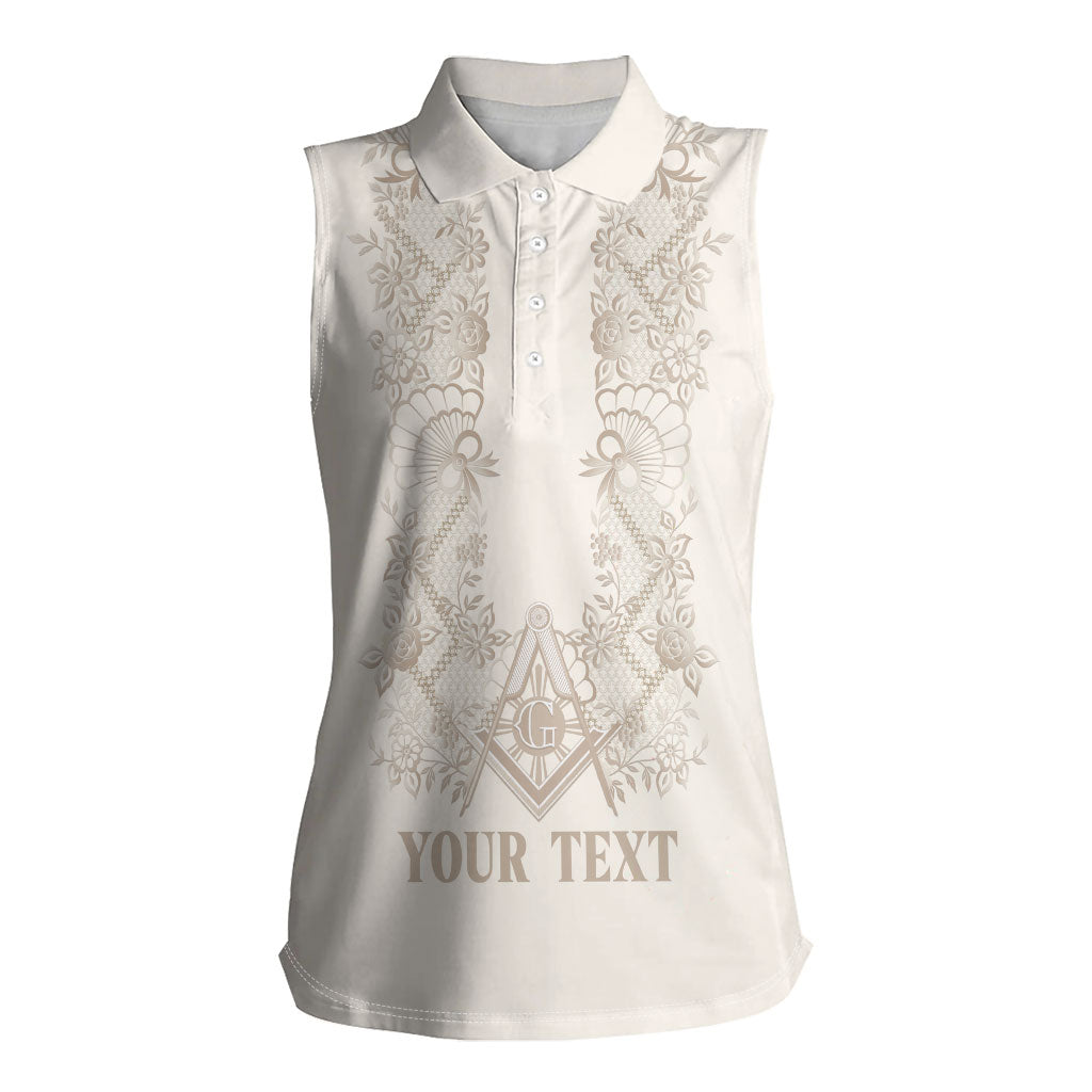 Personalised Filipino Freemasonry Women Sleeveless Polo Shirt Masonic Barong Tagalog Inspired Black LT14 Female Black - Polynesian Pride