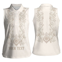 Personalised Filipino Freemasonry Women Sleeveless Polo Shirt Masonic Barong Tagalog Inspired Black LT14 - Polynesian Pride