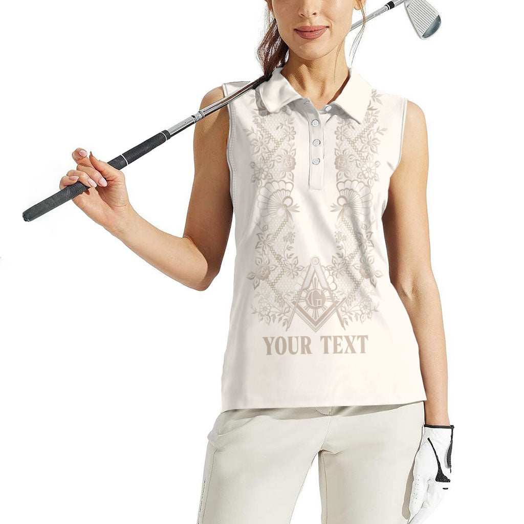 Personalised Filipino Freemasonry Women Sleeveless Polo Shirt Masonic Barong Tagalog Inspired Black LT14 - Polynesian Pride