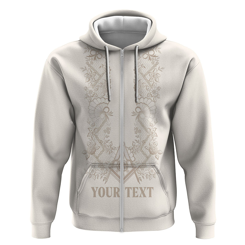 Personalised Filipino Freemasonry Zip Hoodie Masonic Barong Tagalog Inspired Black LT14 Zip Hoodie Black - Polynesian Pride