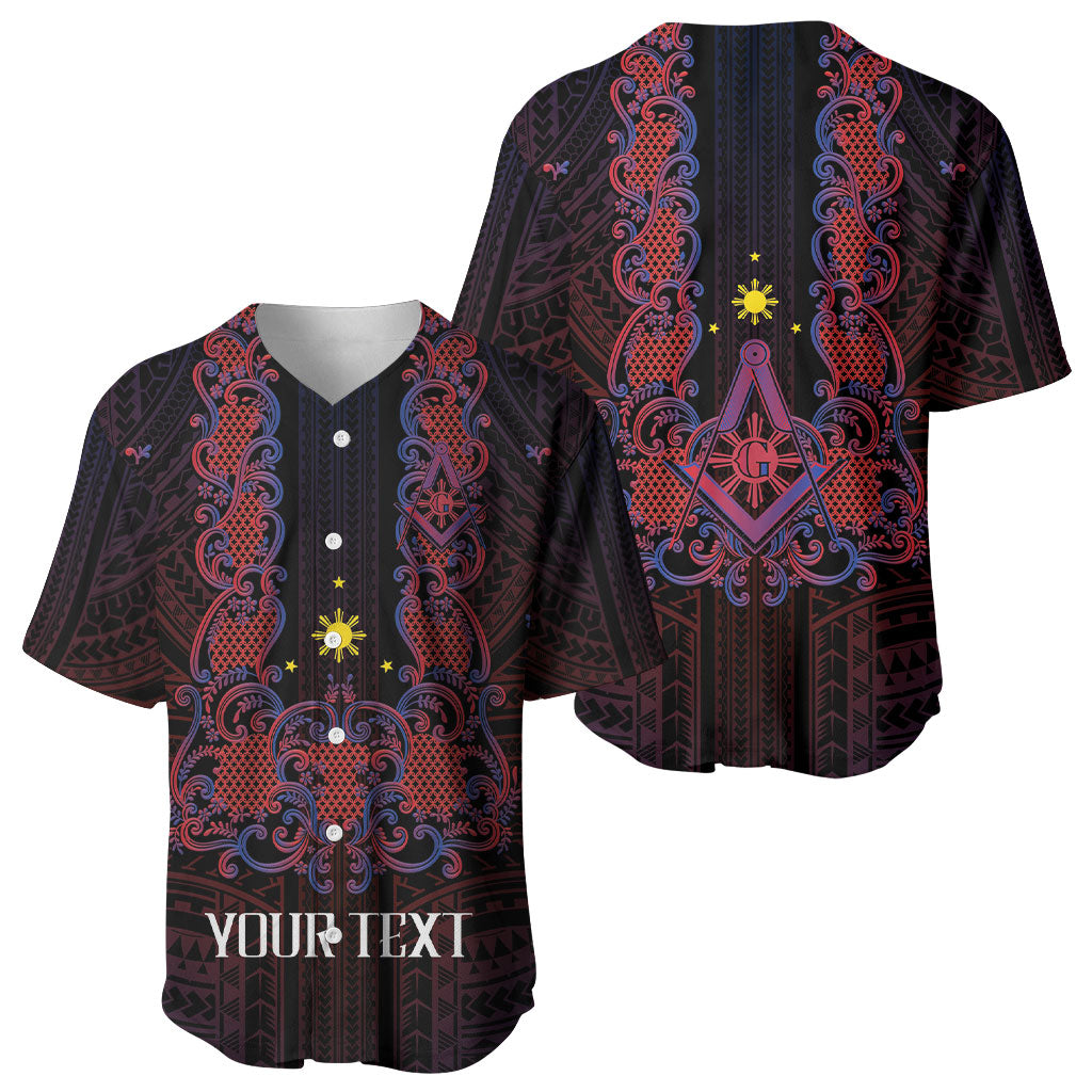 Personalised Philippines Barong Tagalog Freemasonry Baseball Jersey Filipino Masonic Polynesian Pattern LT14 - Polynesian Pride