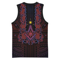 Personalised Philippines Barong Tagalog Freemasonry Basketball Jersey Filipino Masonic Polynesian Pattern LT14 - Polynesian Pride