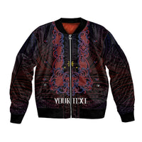 Personalised Philippines Barong Tagalog Freemasonry Bomber Jacket Filipino Masonic Polynesian Pattern LT14 Unisex Black - Polynesian Pride