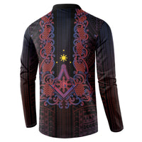 Personalised Philippines Barong Tagalog Freemasonry Button Sweatshirt Filipino Masonic Polynesian Pattern LT14 - Polynesian Pride