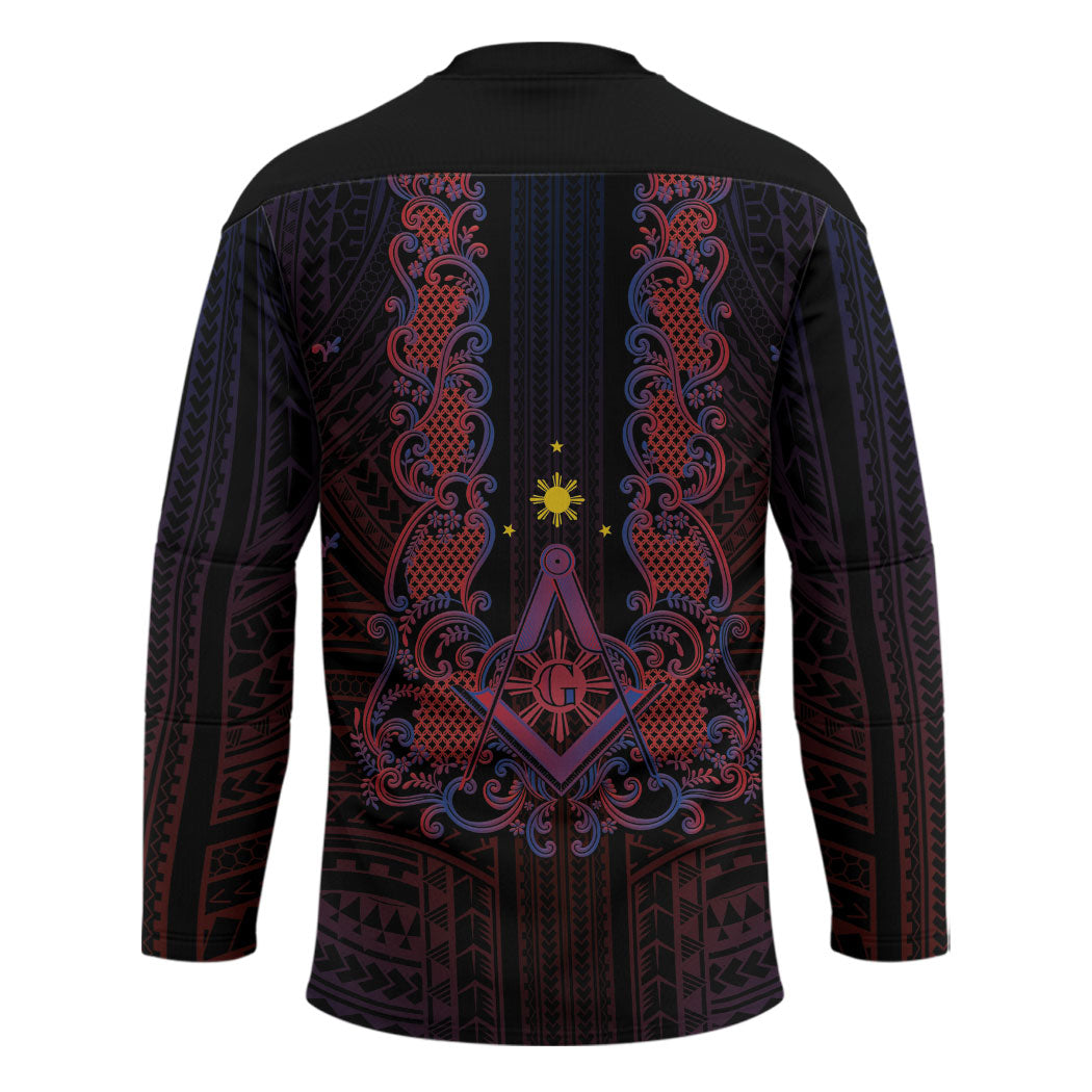 Personalised Philippines Barong Tagalog Freemasonry Hockey Jersey Filipino Masonic Polynesian Pattern LT14 - Polynesian Pride