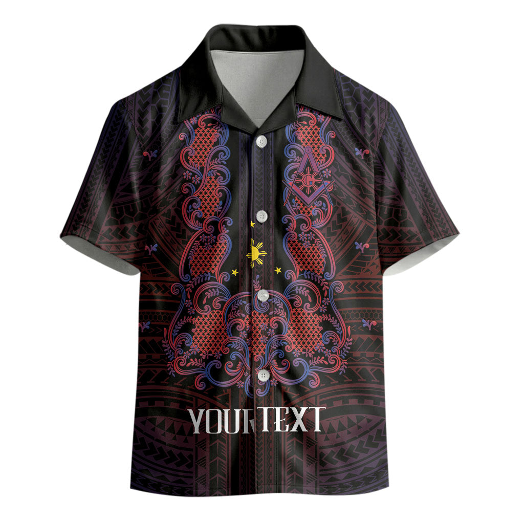 Personalised Philippines Barong Tagalog Freemasonry Kid Hawaiian Shirt Filipino Masonic Polynesian Pattern LT14 - Polynesian Pride