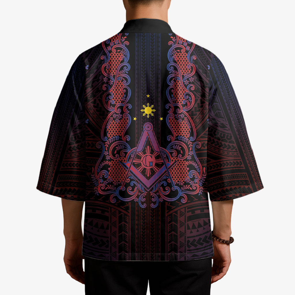 Personalised Philippines Barong Tagalog Freemasonry Kimono Filipino Masonic Polynesian Pattern LT14 - Polynesian Pride