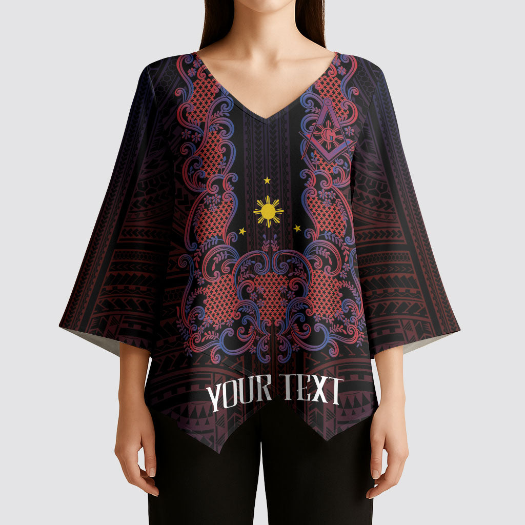 Personalised Philippines Barong Tagalog Freemasonry Kimono Sleeve Blouse Filipino Masonic Polynesian Pattern LT14 - Polynesian Pride