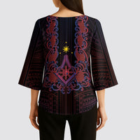 Personalised Philippines Barong Tagalog Freemasonry Kimono Sleeve Blouse Filipino Masonic Polynesian Pattern LT14 - Polynesian Pride