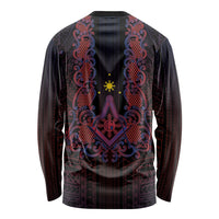 Personalised Philippines Barong Tagalog Freemasonry Long Sleeve Shirt Filipino Masonic Polynesian Pattern LT14 - Polynesian Pride