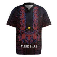 Personalised Philippines Barong Tagalog Freemasonry Rugby Jersey Filipino Masonic Polynesian Pattern LT14 Black - Polynesian Pride