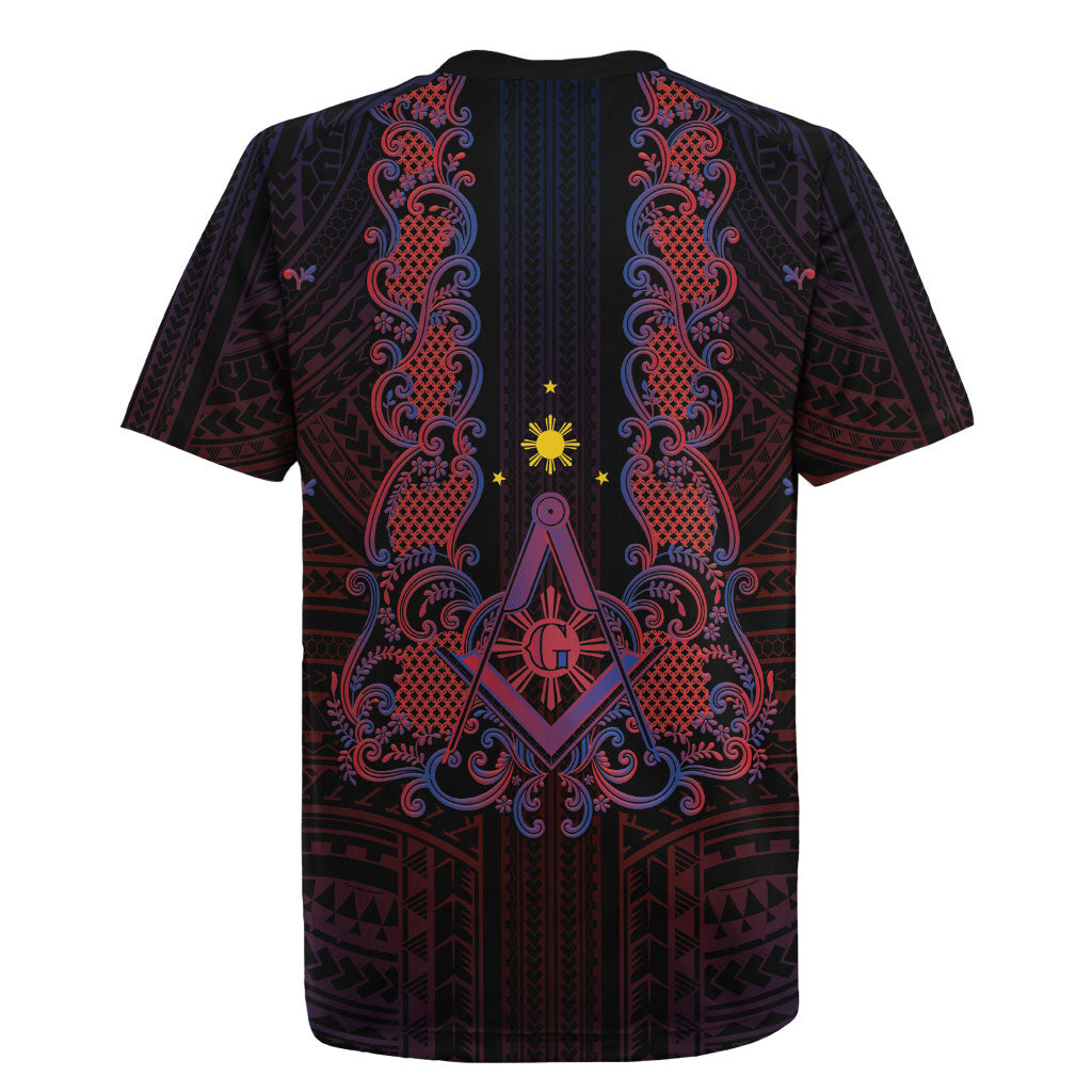 Personalised Philippines Barong Tagalog Freemasonry Rugby Jersey Filipino Masonic Polynesian Pattern LT14 - Polynesian Pride