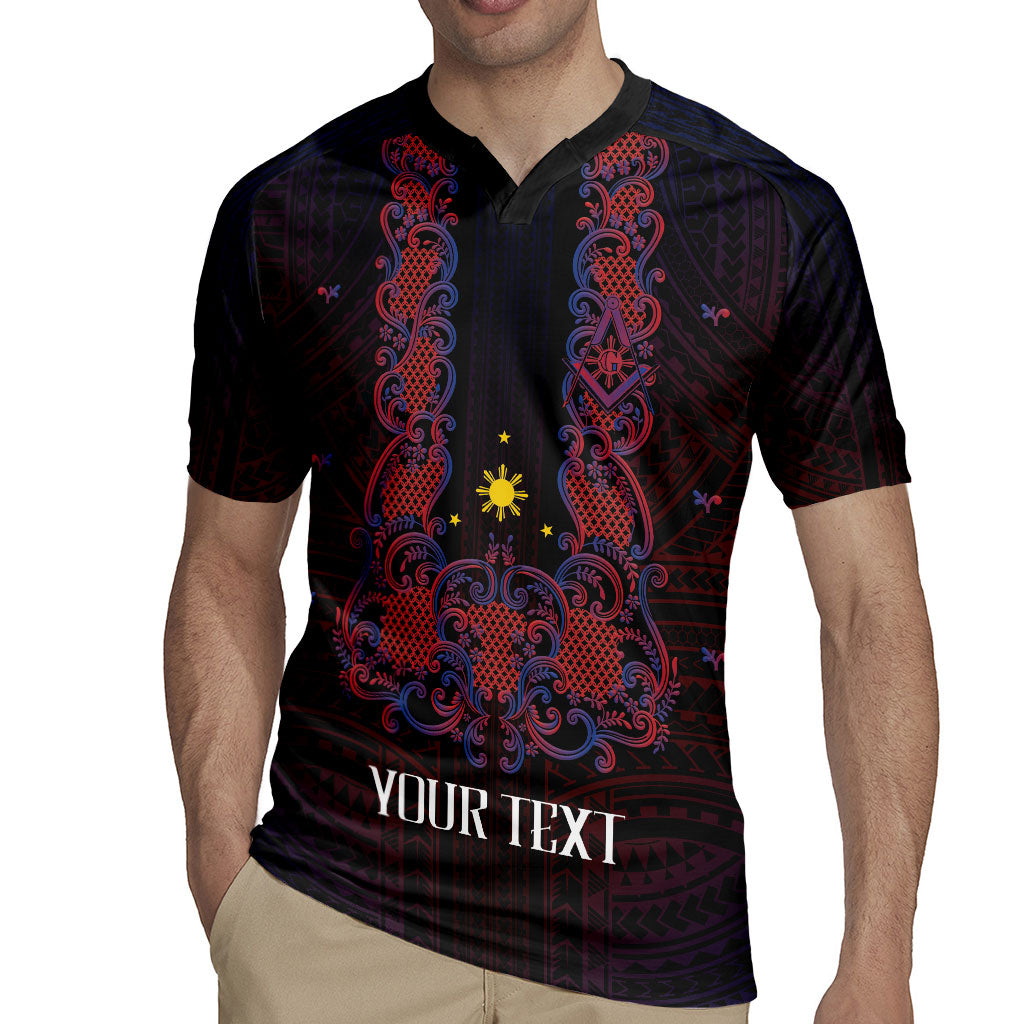Personalised Philippines Barong Tagalog Freemasonry Rugby Jersey Filipino Masonic Polynesian Pattern LT14 - Polynesian Pride