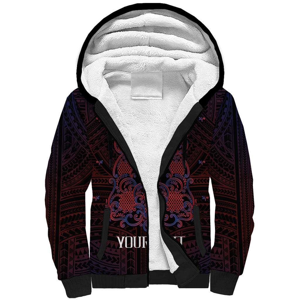 Personalised Philippines Barong Tagalog Freemasonry Sherpa Hoodie Filipino Masonic Polynesian Pattern LT14 Unisex Black - Polynesian Pride