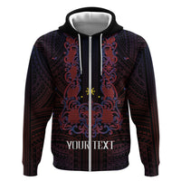Personalised Philippines Barong Tagalog Freemasonry Zip Hoodie Filipino Masonic Polynesian Pattern LT14 Zip Hoodie Black - Polynesian Pride