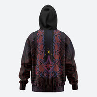 Personalised Philippines Barong Tagalog Freemasonry Zip Hoodie Filipino Masonic Polynesian Pattern LT14 - Polynesian Pride