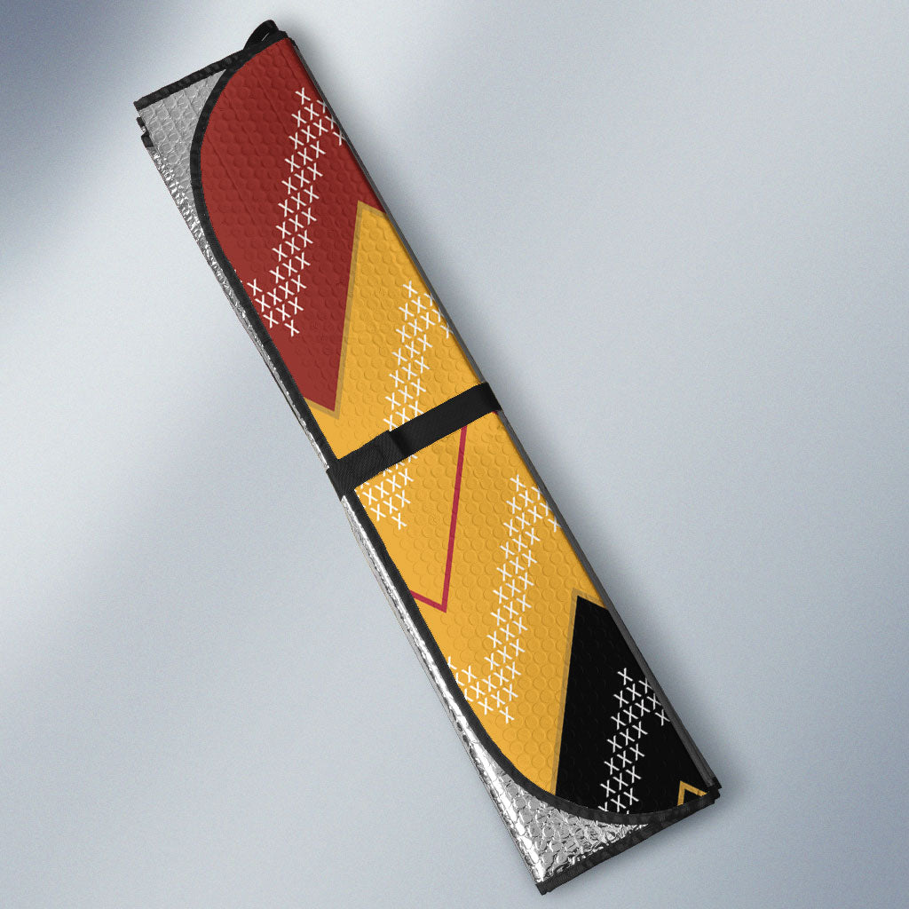 Kaokao Maori Tukutuku Inspired New Zealand Auto Sun Shade