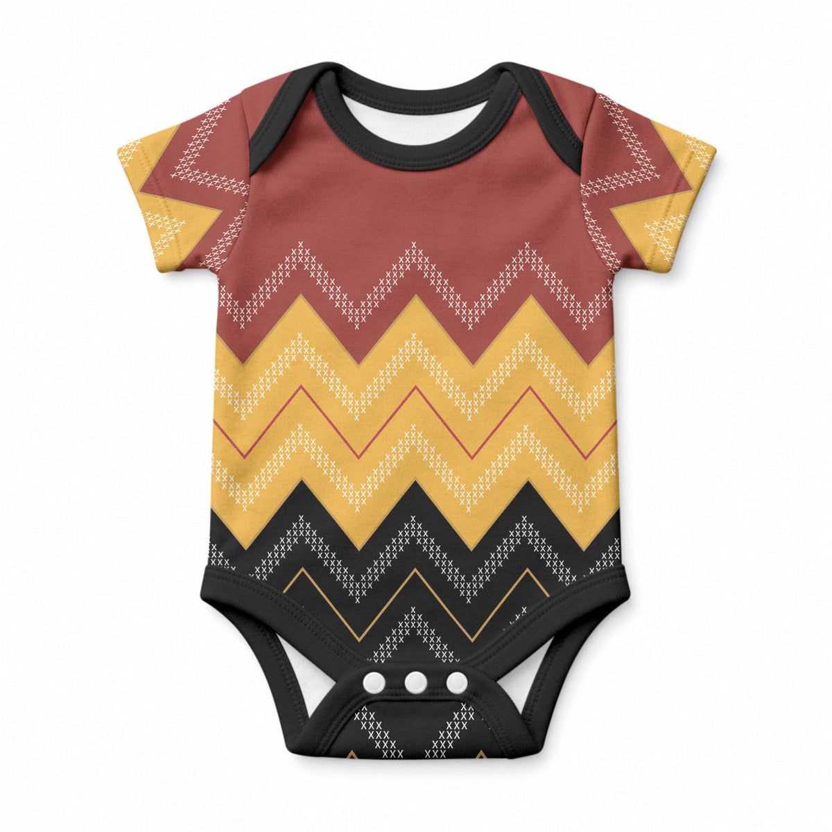 Kaokao Maori Tukutuku Inspired New Zealand Baby Onesie