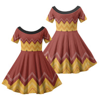Kaokao Maori Tukutuku Inspired New Zealand Family Matching Summer Maxi Dress and Hawaiian Shirt LT14 Daughter's Dress Multicolor - Polynesian Pride
