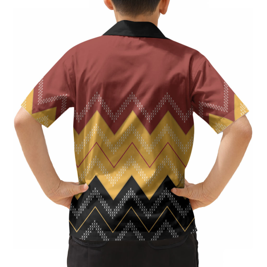Kaokao Maori Tukutuku Inspired New Zealand Kid Hawaiian Shirt