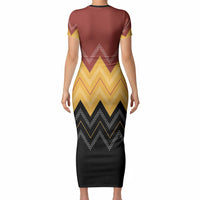 Kaokao Maori Tukutuku Inspired New Zealand Short Sleeve Bodycon Dress