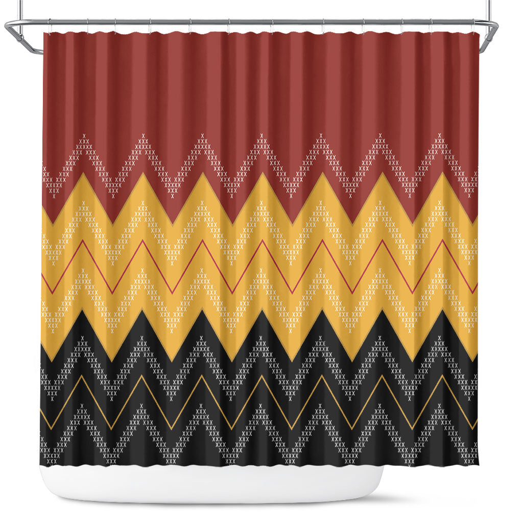 Kaokao Maori Tukutuku Inspired New Zealand Shower Curtain LT14 Multicolor - Polynesian Pride