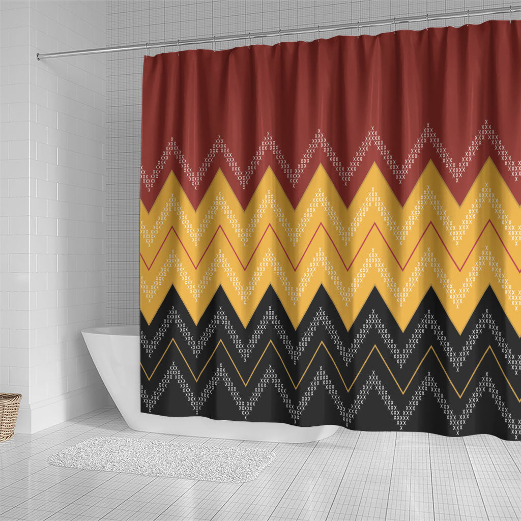 Kaokao Maori Tukutuku Inspired New Zealand Shower Curtain LT14 - Polynesian Pride