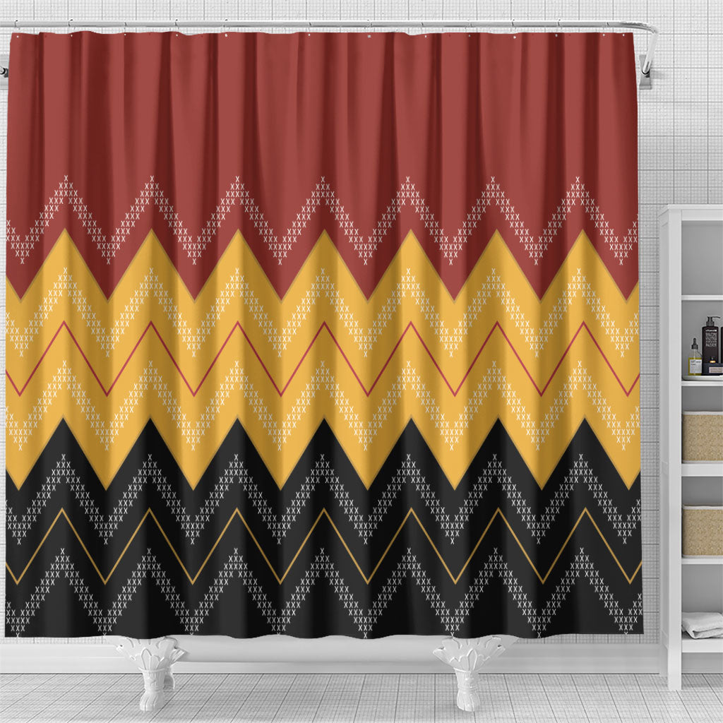 Kaokao Maori Tukutuku Inspired New Zealand Shower Curtain LT14 - Polynesian Pride