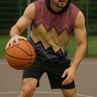 Kaokao Maori Tukutuku Inspired New Zealand Sleeveless Hoodie