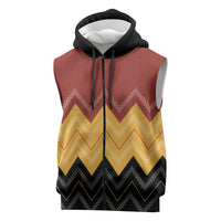 Kaokao Maori Tukutuku Inspired New Zealand Sleeveless Zip Hoodie