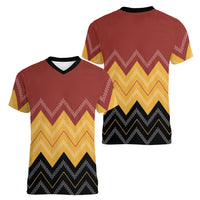 Kaokao Maori Tukutuku Inspired New Zealand Women V-Neck T-Shirt LT14 - Polynesian Pride