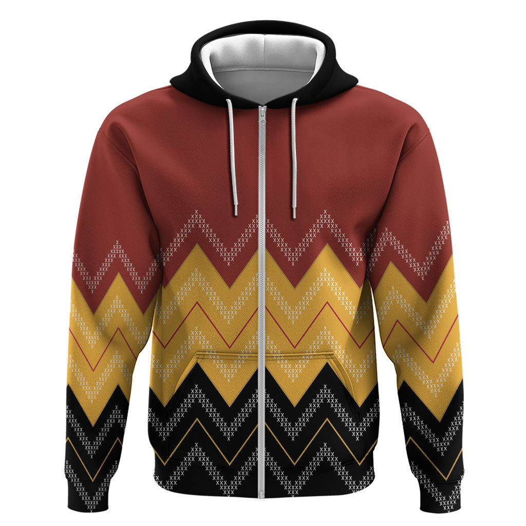 Kaokao Maori Tukutuku Inspired New Zealand Zip Hoodie LT14 Zip Hoodie Multicolor - Polynesian Pride