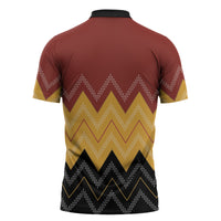 Kaokao Maori Tukutuku Inspired New Zealand Zipper Polo Shirt