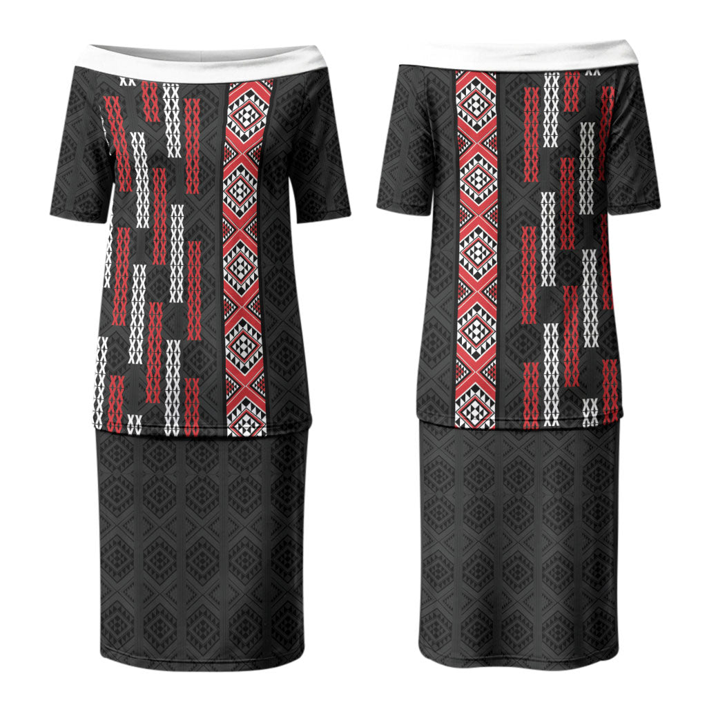 Roimata Toroa Maori Taniko Inspired New Zealand Couples Matching Puletasi and Hawaiian Shirt
