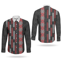 Roimata Toroa Maori Taniko Inspired New Zealand Couples Matching Tank Maxi Dress and Long Sleeve Button Shirt