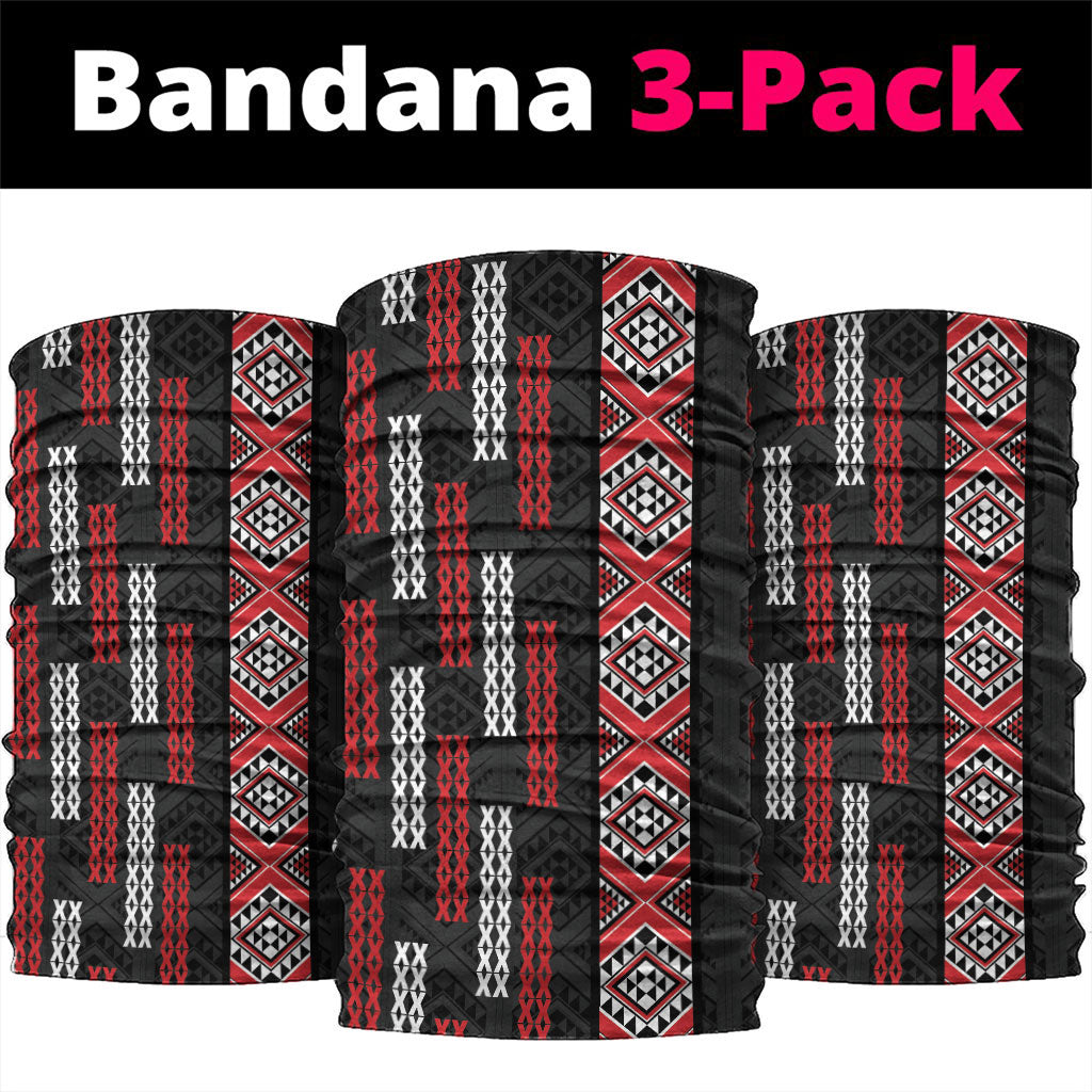 Roimata Toroa Maori Taniko Inspired New Zealand Neck Gaiter LT14 package One Size: 25*50cm Black - Polynesian Pride