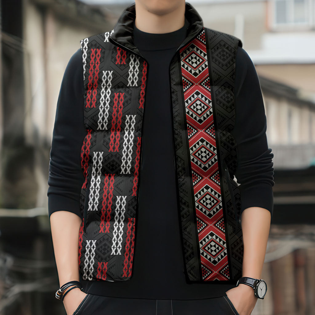 Roimata Toroa Maori Taniko Inspired New Zealand Sleeveless Puffer Jacket LT14 - Polynesian Pride