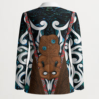 New Zealand Whakairo Blazer Tiki Maori Carving Taniko Motifs LT14 - Polynesian Pride