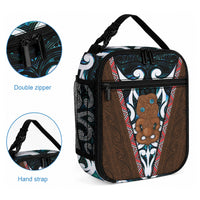 New Zealand Whakairo Lunch Bag Tiki Maori Carving Taniko Motifs