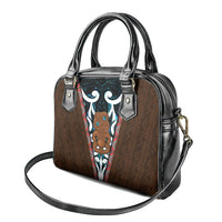 New Zealand Whakairo Shoulder Handbag Tiki Maori Carving Taniko Motifs LT14 - Polynesian Pride