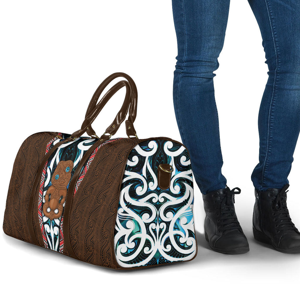 New Zealand Whakairo Travel Bag Tiki Maori Carving Taniko Motifs LT14 - Polynesian Pride