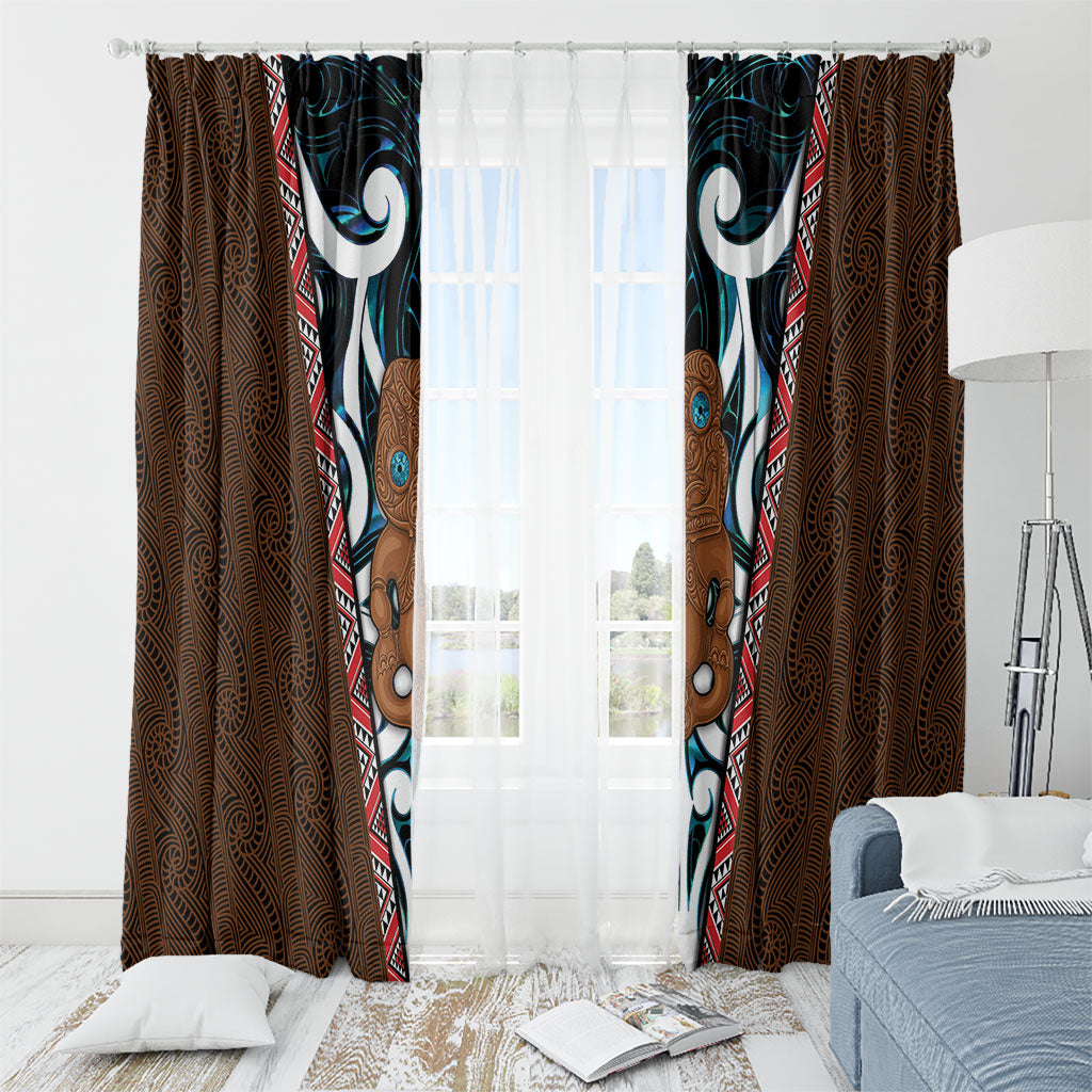 New Zealand Whakairo Window Curtain Tiki Maori Carving Taniko Motifs LT14 - Polynesian Pride