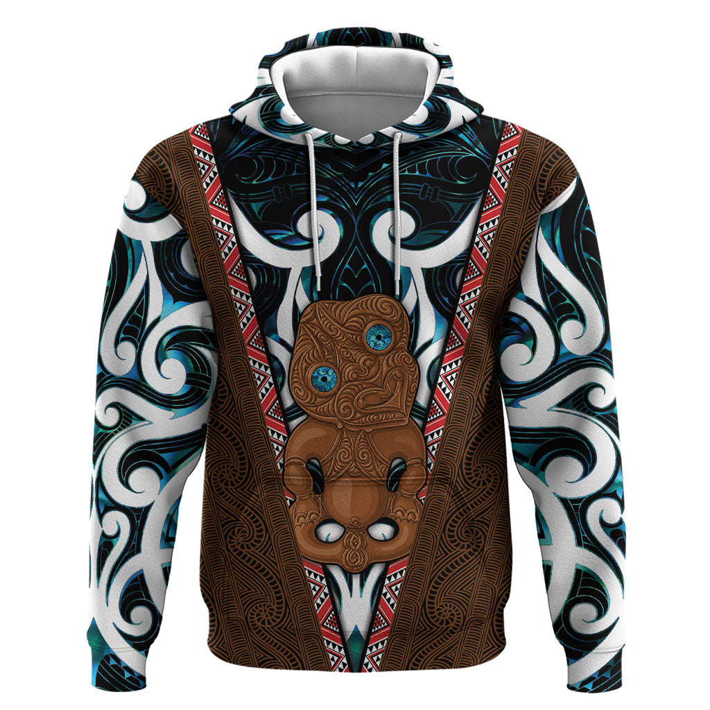 New Zealand Whakairo Zip Hoodie Tiki Maori Carving Taniko Motifs