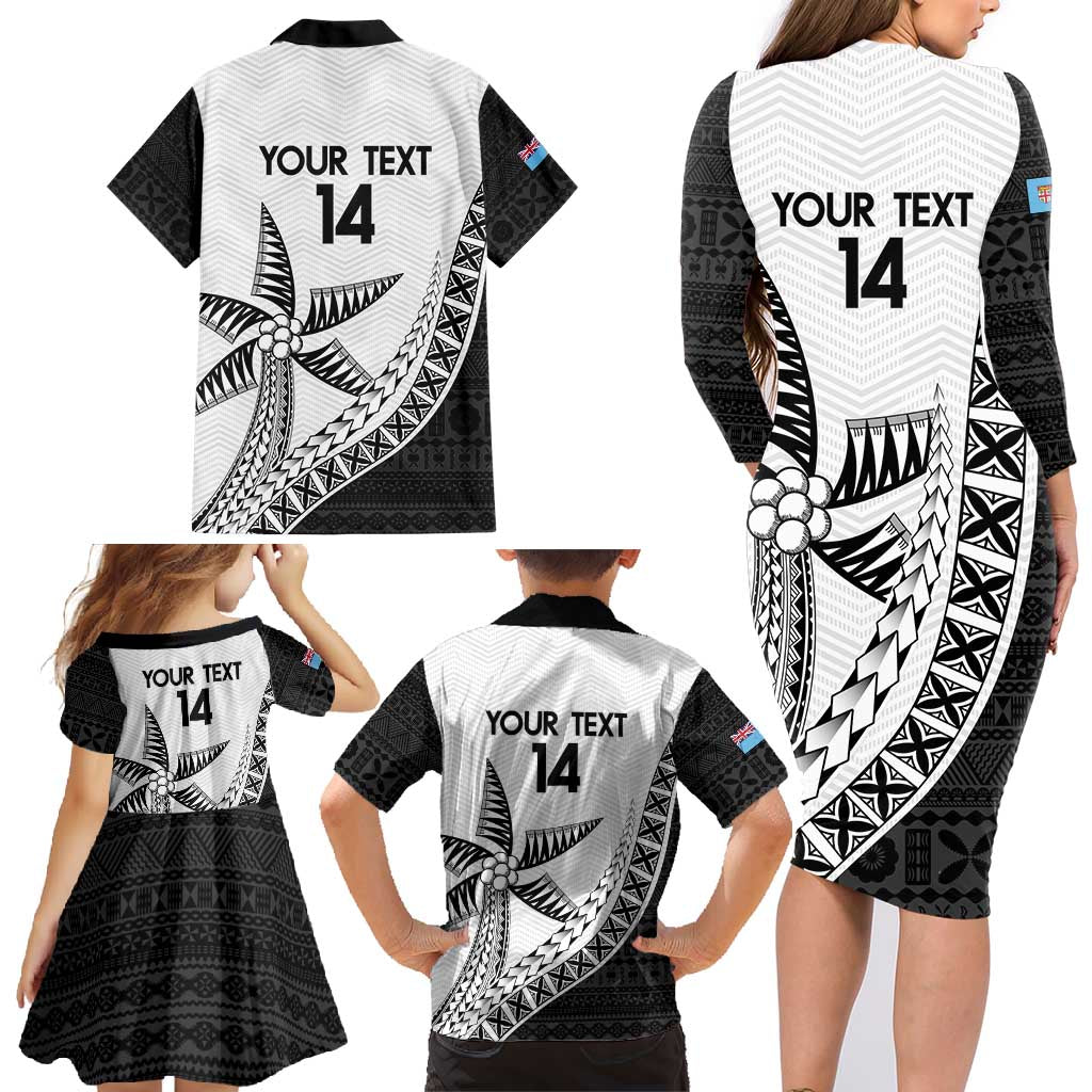 Custom Fiji Rugby Family Matching Long Sleeve Bodycon Dress and Hawaiian Shirt Go Champions Fijian Tapa Cloth LT14 - Polynesian Pride