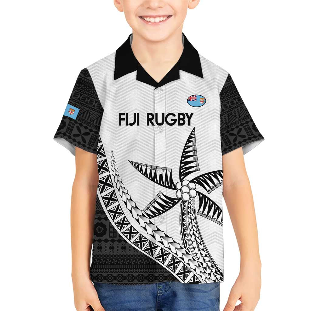 Custom Fiji Rugby Family Matching Long Sleeve Bodycon Dress and Hawaiian Shirt Go Champions Fijian Tapa Cloth LT14 Son's Shirt White - Polynesian Pride