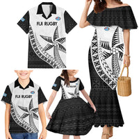 Custom Fiji Rugby Family Matching Mermaid Dress and Hawaiian Shirt Go Champions Fijian Tapa Cloth LT14 - Polynesian Pride