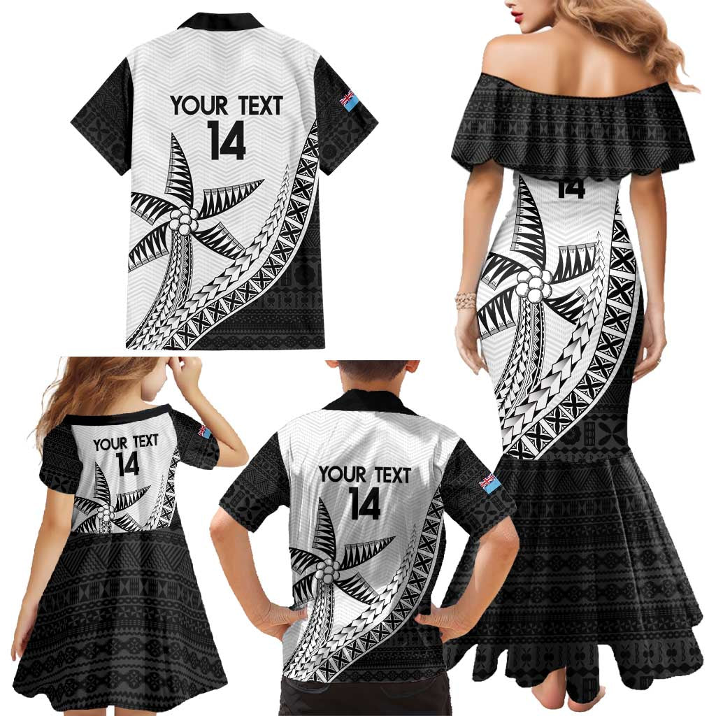 Custom Fiji Rugby Family Matching Mermaid Dress and Hawaiian Shirt Go Champions Fijian Tapa Cloth LT14 - Polynesian Pride