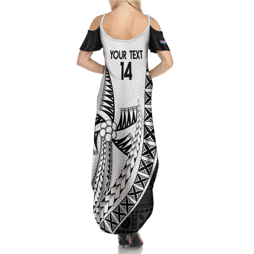 Custom Fiji Rugby Summer Maxi Dress Go Champions Fijian Tapa Cloth